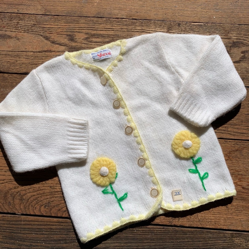 Deadstock Kids 60s 3-D floral Cardigan